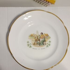 Irish Souvenir Plate with Gold Trim